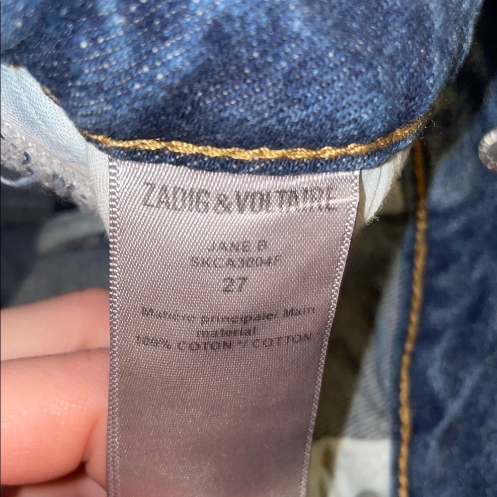 Zadig & Voltaire Jane B Blue Flare Denim Jeans Two Tone Flare High Waisted 80’s
